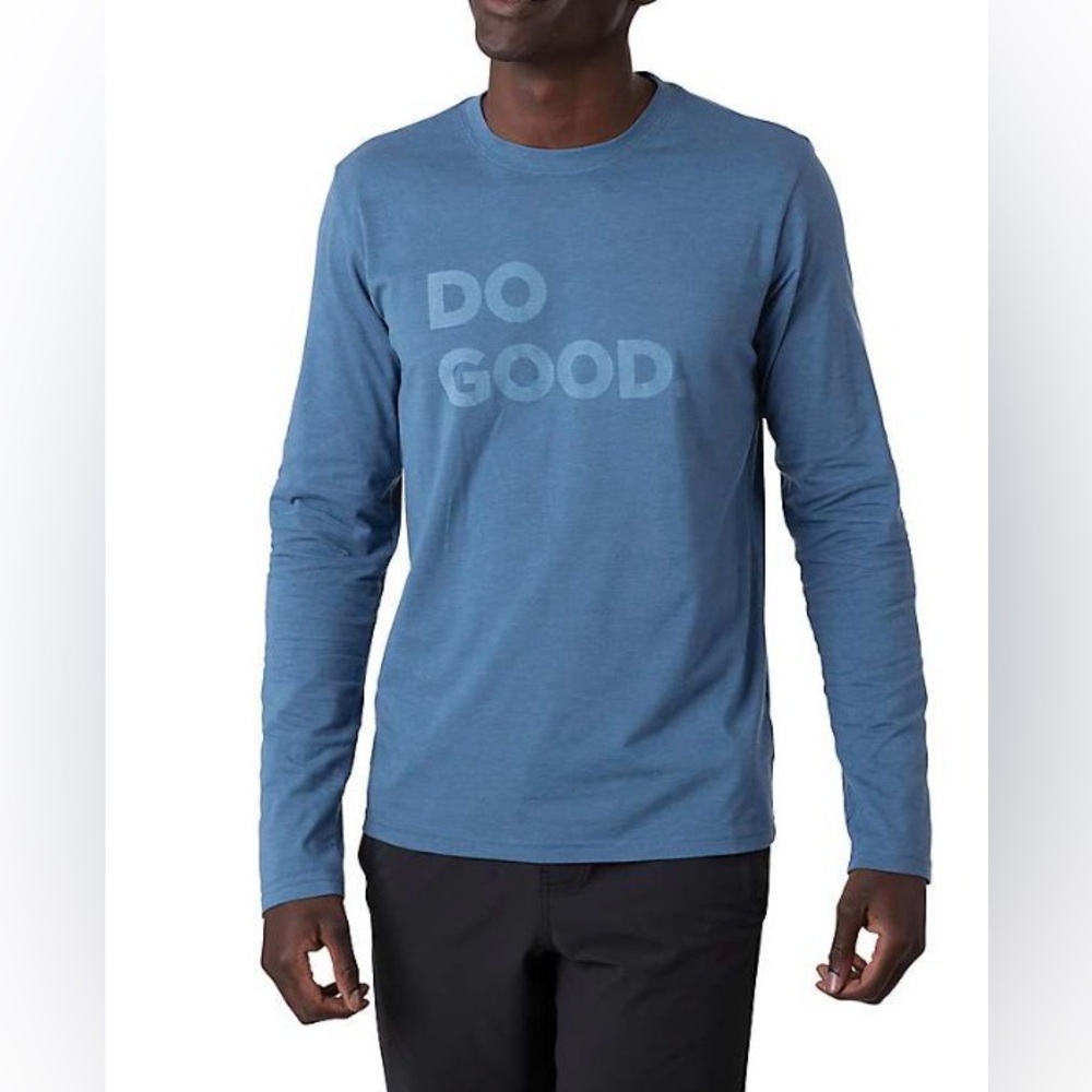 COTOPAXI MEN'S LONG SLEEVE DO GOOD T-SHIRT Medium‎ Blue Tee Cotton Soft Gorpcore